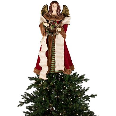 Northlight 3-ft. Red and Brown Angel Christmas Tree Topper