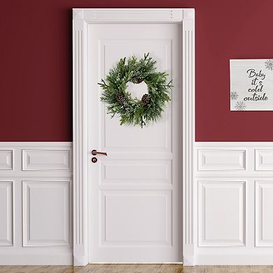 Northlight Frosted Mixed Pine & Cedar Artificial Christmas Wreath