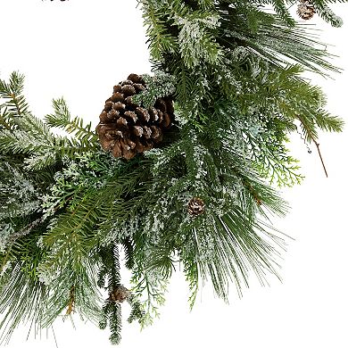 Northlight Frosted Mixed Pine & Cedar Artificial Christmas Wreath