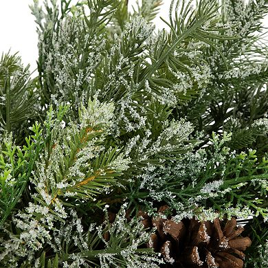 Northlight Frosted Mixed Pine & Cedar Artificial Christmas Wreath