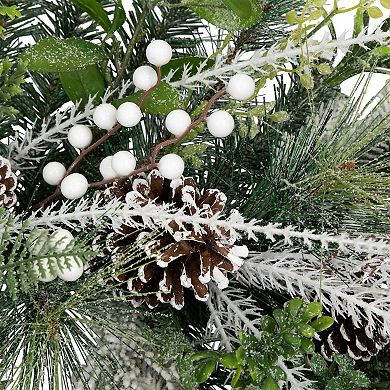 Northlight 36" Flocked Pinecones and Berries Artificial Wreath