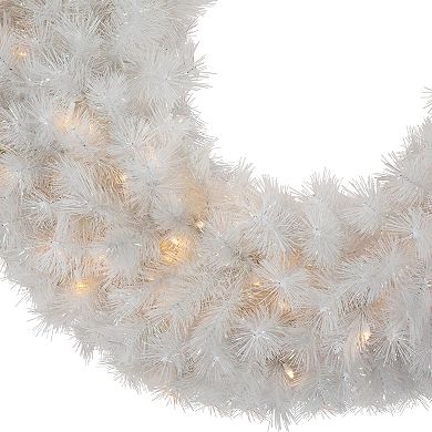 Northlight Pre-Lit White Alaskan Pine Artificial Christmas Wreath