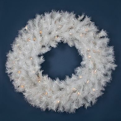 Northlight Pre-Lit White Alaskan Pine Artificial Christmas Wreath