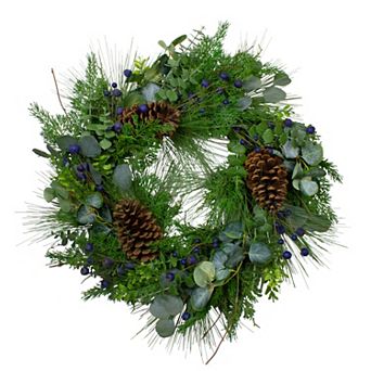 Northlight Blueberry Eucalyptus Pine Artificial Christmas Wreath