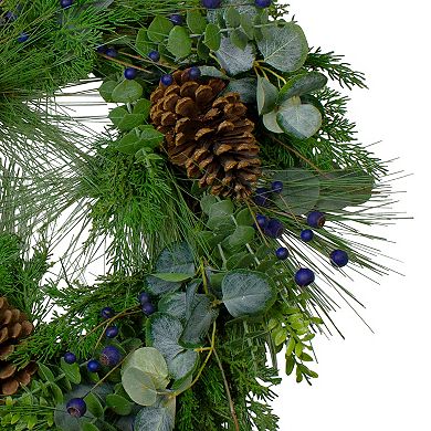 Northlight Blueberry Eucalyptus Pine Artificial Christmas Wreath