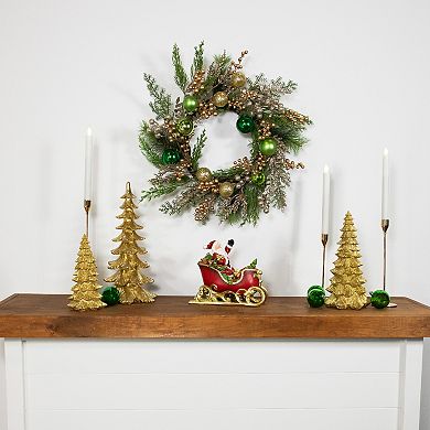 Northlight Ornaments and Berries Glittered Artificial Christmas Wreath