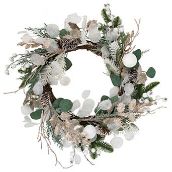 Northlight Sage Green and White Artificial Christmas Wreath