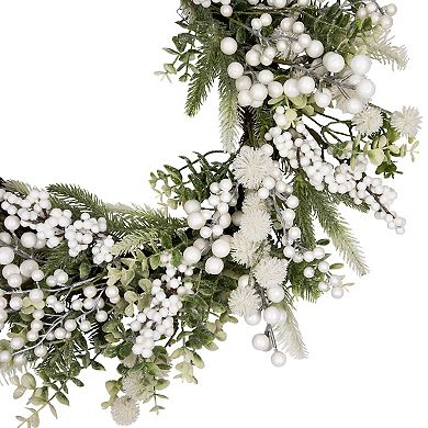 Northlight 24" Glittery Berries and Eucalyptus Artificial Wreath