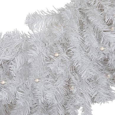 Northlight Pre-Lit LED White Canadian Pine Artificial Christmas Wreath