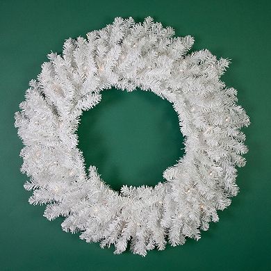 Northlight Pre-Lit LED White Canadian Pine Artificial Christmas Wreath