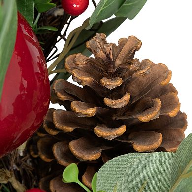 Northlight Crabapple & Berries Accent Boxwood & Pine Artificial Christmas Wreath