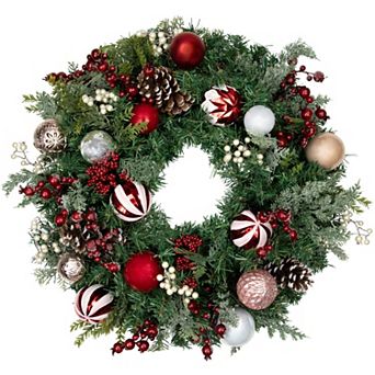 Northlight Mixed Pine Ornaments and Pinecones Artificial Christmas Wreath