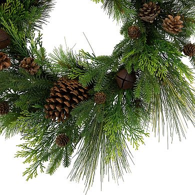 Northlight Real Touch™️ Pinecones & Jingle Bells Artificial Christmas Wreath