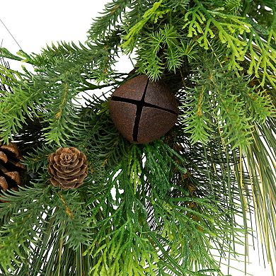 Northlight Real Touch™️ Pinecones & Jingle Bells Artificial Christmas Wreath