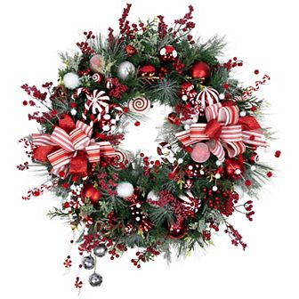 Northlight 42" Peppermint Candy Artificial Pine Wreath
