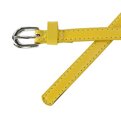 CTM Women's Skinny 1/2 Inch Dress Belt (Pack of 2 Colors)