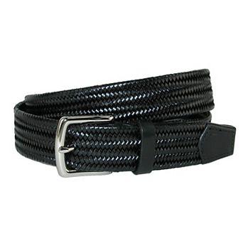 Crookhorndavis Men's Daytona Braided Leather Stretch Belt