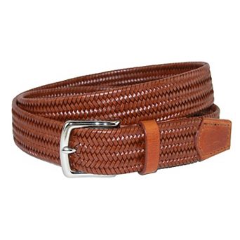 Crookhorndavis Men's Daytona Braided Leather Stretch Belt