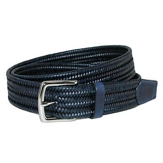 Crookhorndavis Men's Daytona Braided Leather Stretch Belt