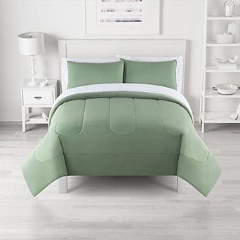 The Big One® Green Solid Plush Reversible Comforter Set with Sheets