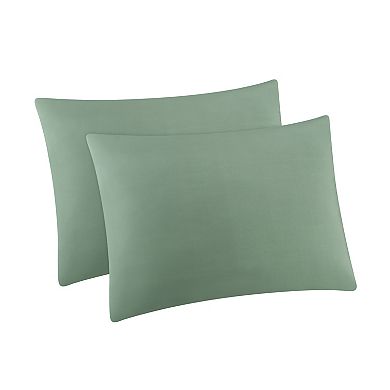 The Big One Green Solid Plush Reversible Comforter Set with Sheets