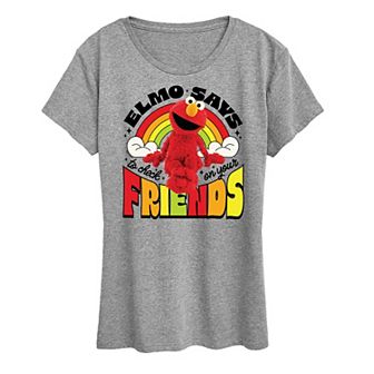 Women's Sesame Street Elmo Check On Friends Graphic Tee