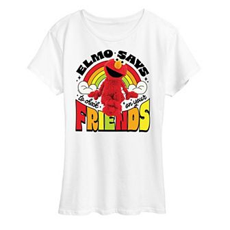 Women's Sesame Street Elmo Check On Friends Graphic Tee