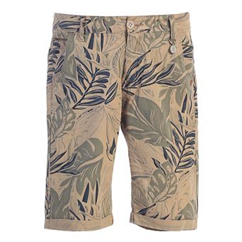 Gioberti Boy's Garment Wash Casual Tropical Floral Print Shorts, 5 Pockets