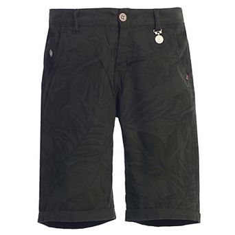 Gioberti Boy's Garment Wash Casual Tropical Floral Print Shorts, 5 Pockets