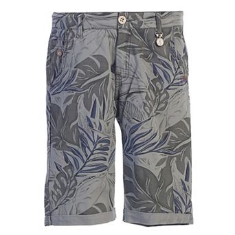Gioberti Kid's Garment Wash Casual Tropical Floral Print Shorts, 5 Pockets