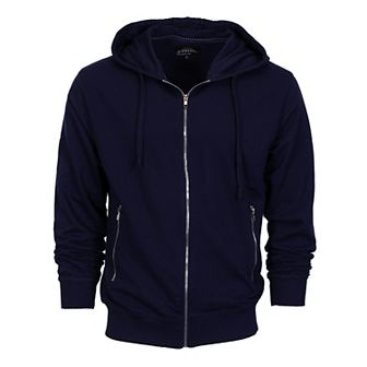 Gioberti Men's Full Zip Up Hoodie With Metal Zipper Pockets