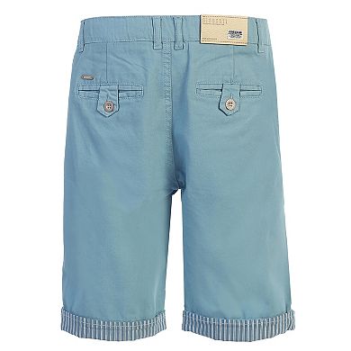 Gioberti Kid's Garment Wash Casual Shorts With Stripe Contrast Denim