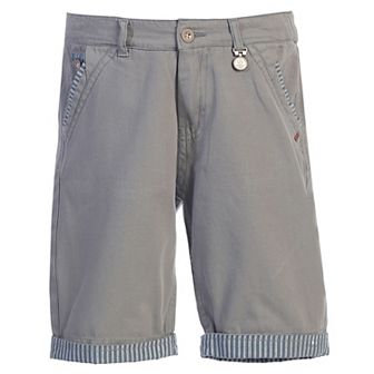 Gioberti Kid's Garment Wash Casual Shorts With Stripe Contrast Denim