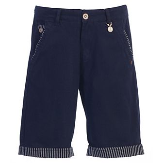 Gioberti Kid's Garment Wash Casual Shorts With Stripe Contrast Denim