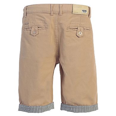 Gioberti Boy's Garment Wash Casual Shorts With Stripe Contrast Denim