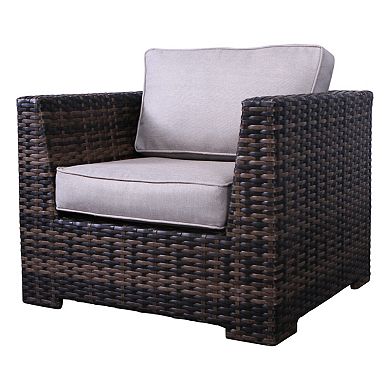 LSI Fully Assembled 5 Piece Patio Chair with Cushions and Ottoman