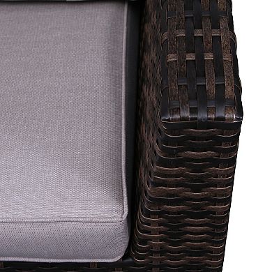 LSI Fully Assembled 5 Piece Patio Chair with Cushions and Ottoman