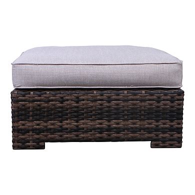 LSI Fully Assembled 5 Piece Patio Chair with Cushions and Ottoman