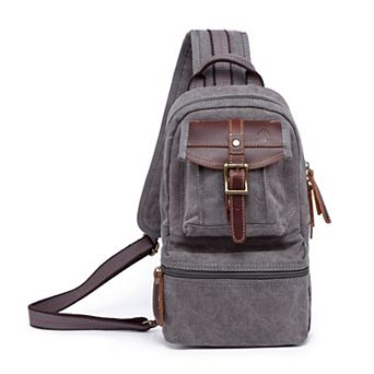 Tsd Brand Turtle Ridge Canvas Sling Bag