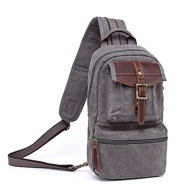 Tsd Brand Turtle Ridge Canvas Sling Bag