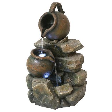 Lataverna Cascading Urns Illuminated Garden Fountain