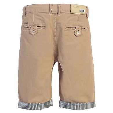 Gioberti Kid's Garment Wash Casual Shorts With Stripe Contrast Denim