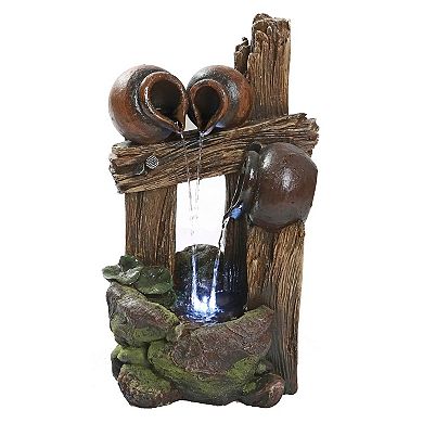 The Cascading Urns Of Ravello Illuminated Garden Fountain