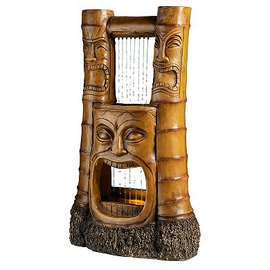 Tiki Gods Of Hawaiian Islands Led Garden Fountain
