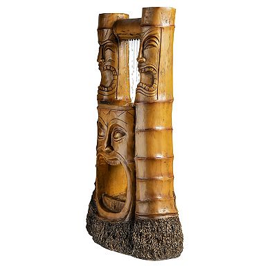 Tiki Gods Of Hawaiian Islands Led Garden Fountain