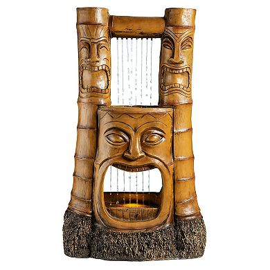 Tiki Gods Of Hawaiian Islands Led Garden Fountain