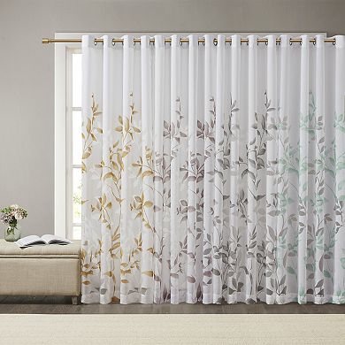 Madison Park Vera 2-Pack Sheer Burnout Printed Grommets Curtain Panels