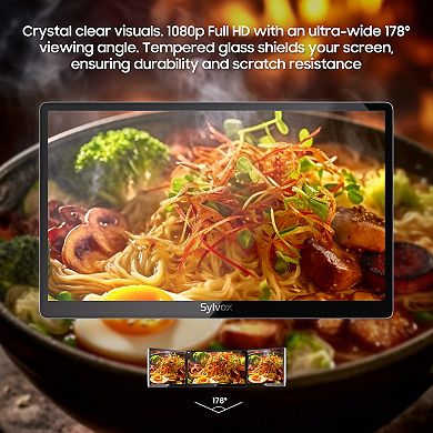 Sylvox 15.6" Kitchen TV, 1080P Full HD Under Cabinet TV, Flip-Down Small 12 Volt TV for Kitchen RV