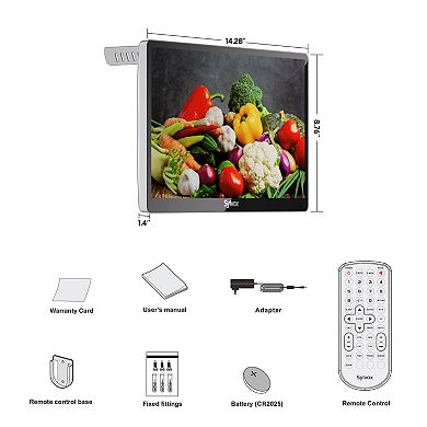 Sylvox 15.6" Kitchen TV, 1080P Full HD Under Cabinet TV, Flip-Down Small 12 Volt TV for Kitchen RV