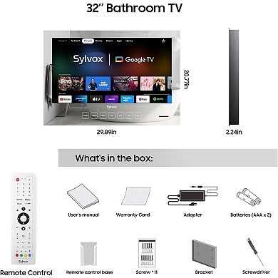 Mirror Bathroom Smart Tv 1080p Google System Ntsc & Atsc